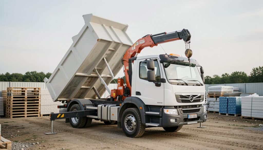 Louer un camion benne avec grue de 3,5 tonnes