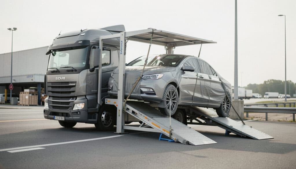 Transport de voiture par camion : prix et protection